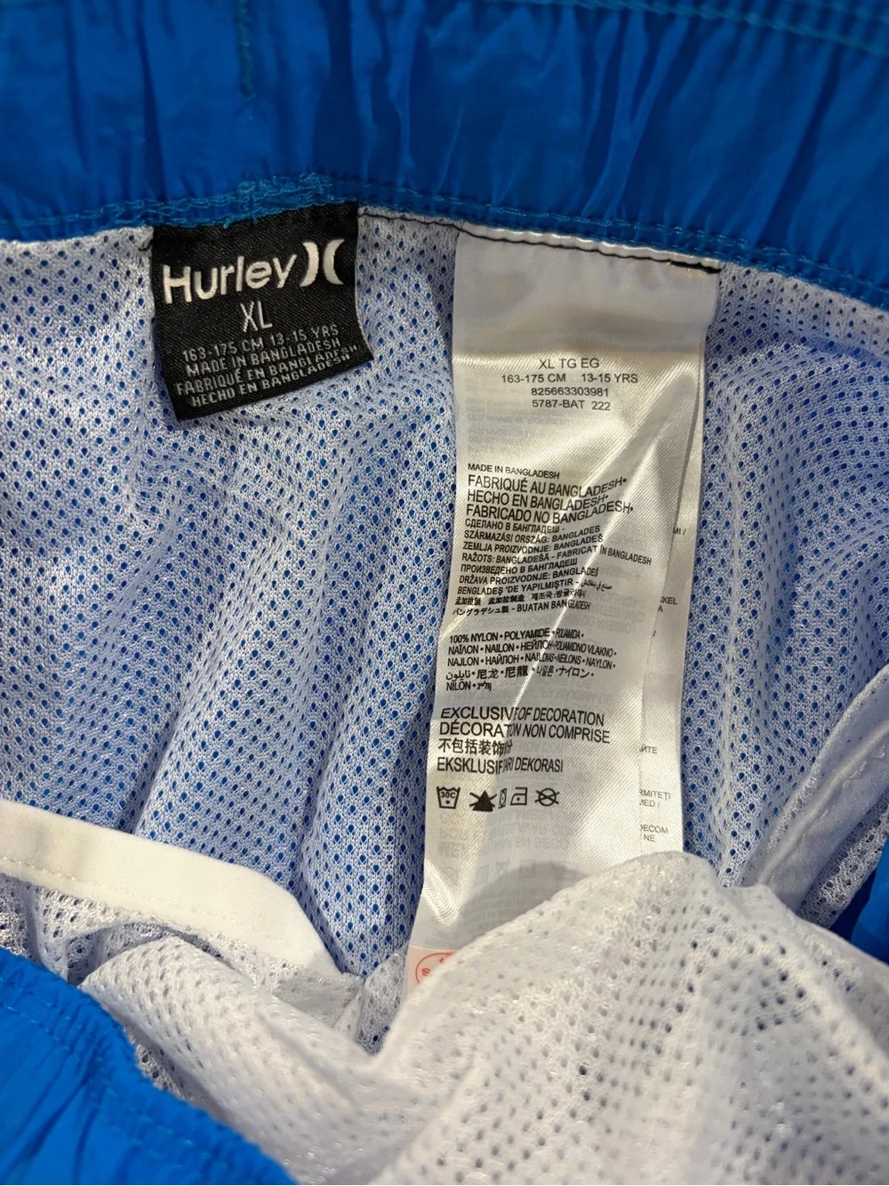 Hurley Boy”s XL Blue Drawstring Swim Shorts